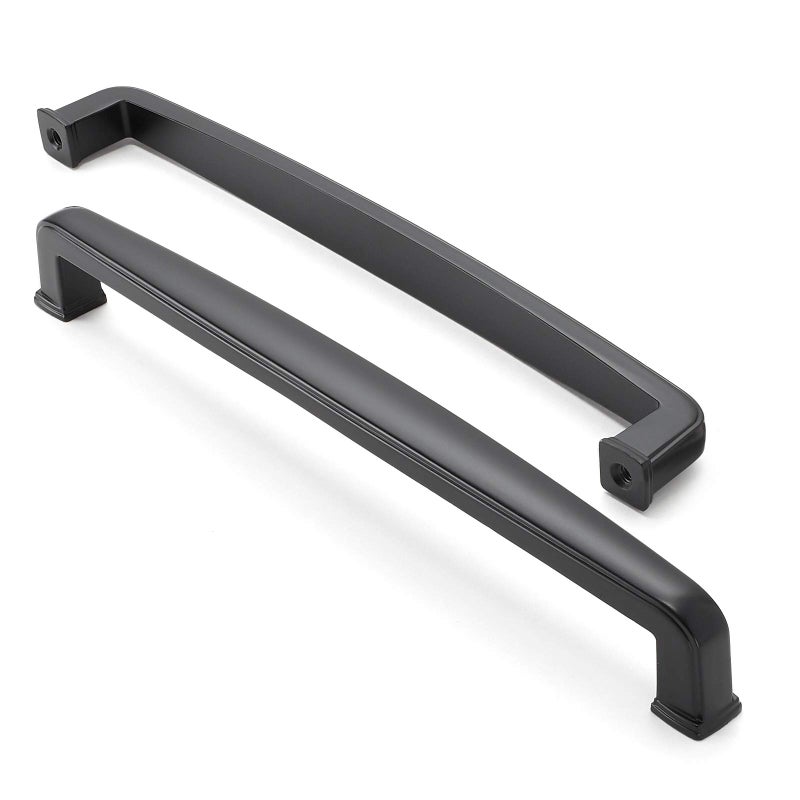 CAULDHAM 10 Pack Solid Kitchen Cabinet Handles (7-1/2" Hole Centers) - Drawer/Door Hardware - Style T765 - Matte Black - Image 2